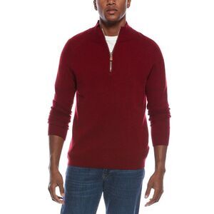 Kier + J Mens  Raglan Wool & Cashmere-Blend 1/4-Zip Sweater, Red